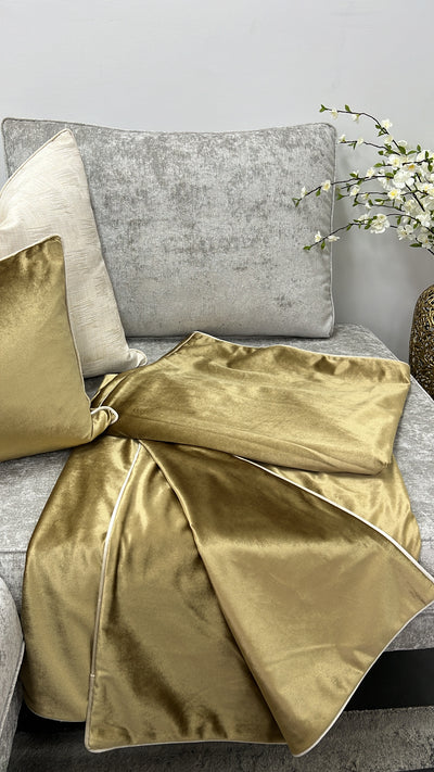 Luxury brushed gold throw 140x200cm - Luscious Homewares