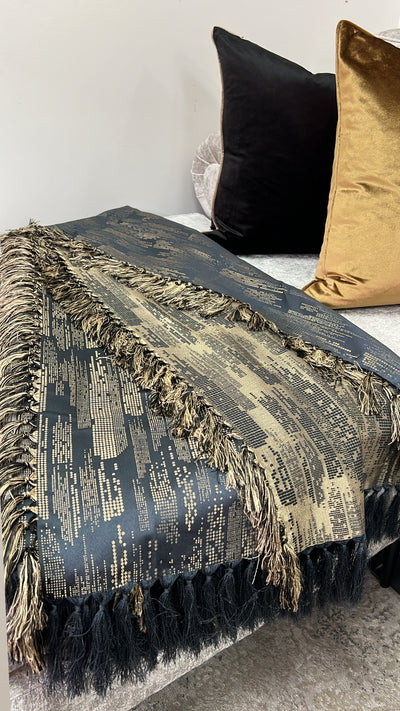 City night gold and black Throw double sided - Luscious Homewares