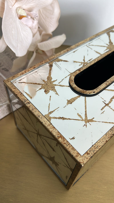 Starlight mirrored Tissue Box - Luscious Homewares