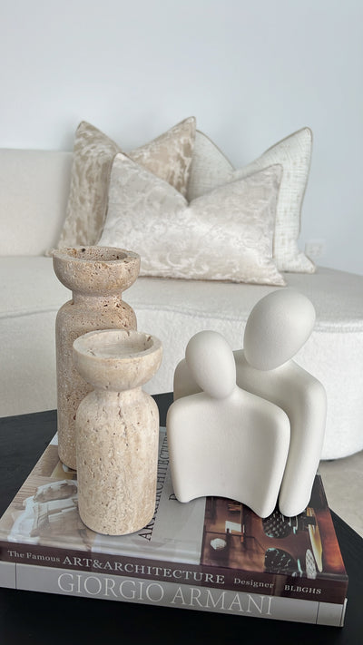 Travertine stone Candle Holder - Luscious Homewares