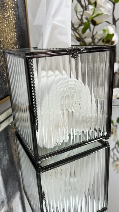 Porcha square black tissue box - Luscious Homewares