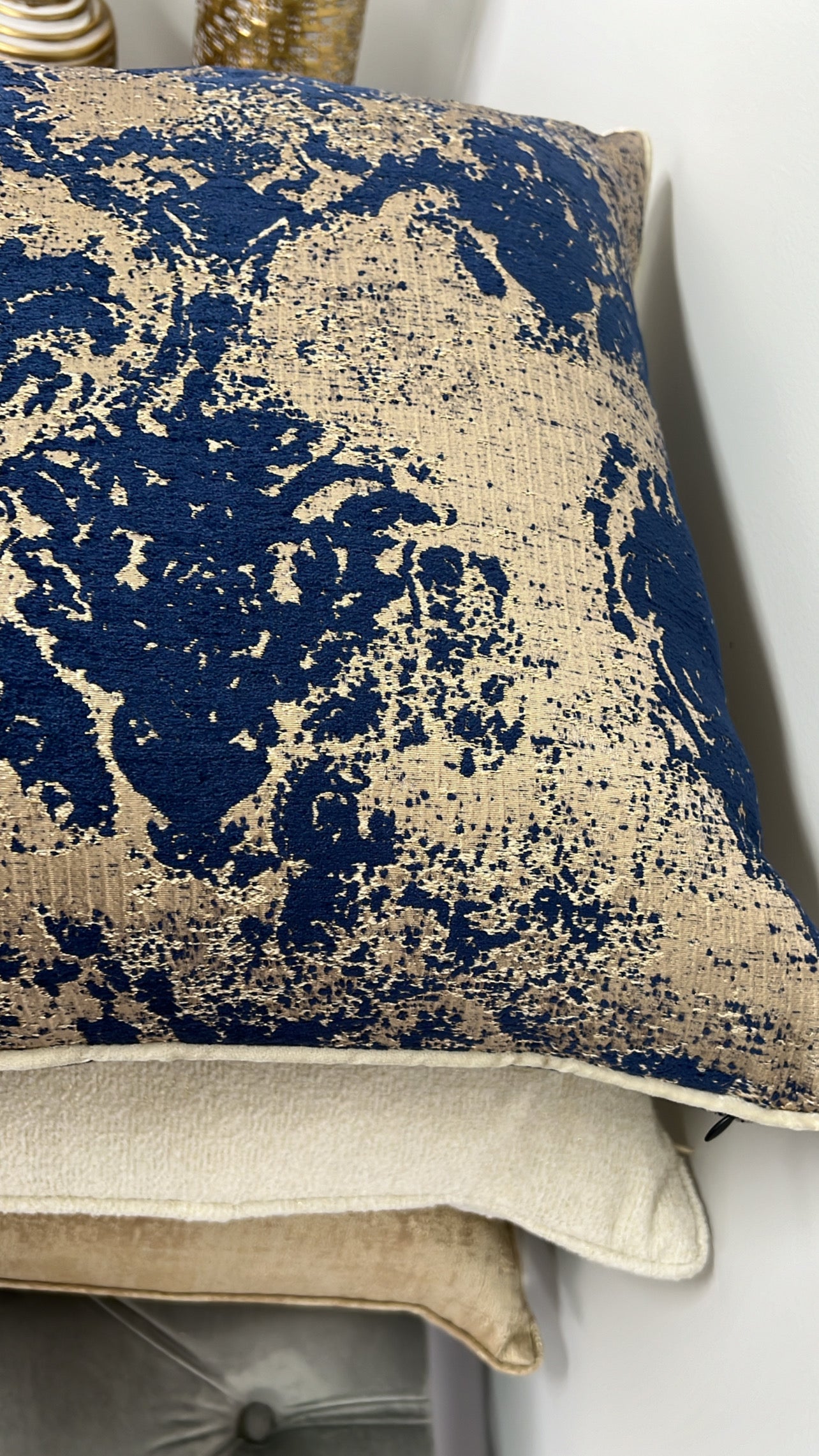 Royalty Navy Gold cushion - Luscious Homewares