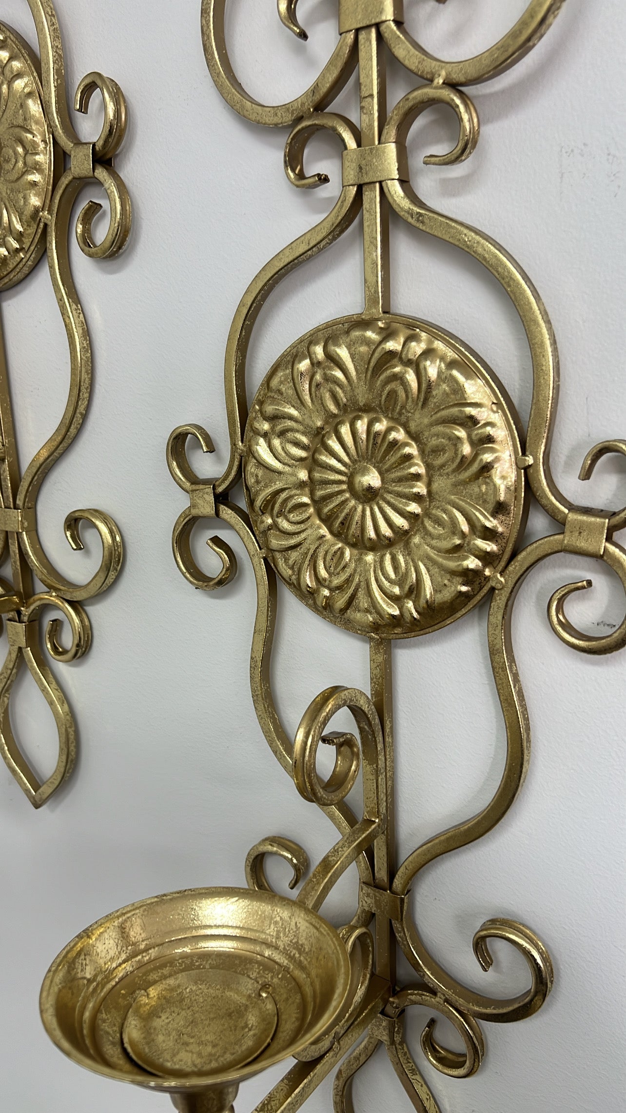 Vintage gold wall candle holder - Luscious Homewares