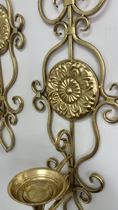 Vintage gold wall candle holder - Luscious Homewares