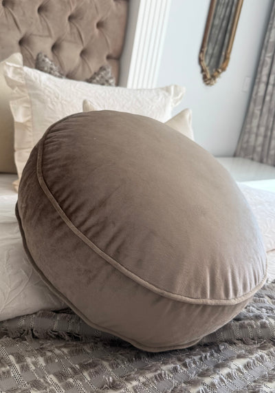 Dark champagne round cushion 50cm diameter