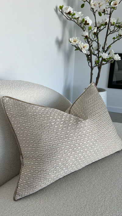 Zell champagne cushion - Luscious Homewares