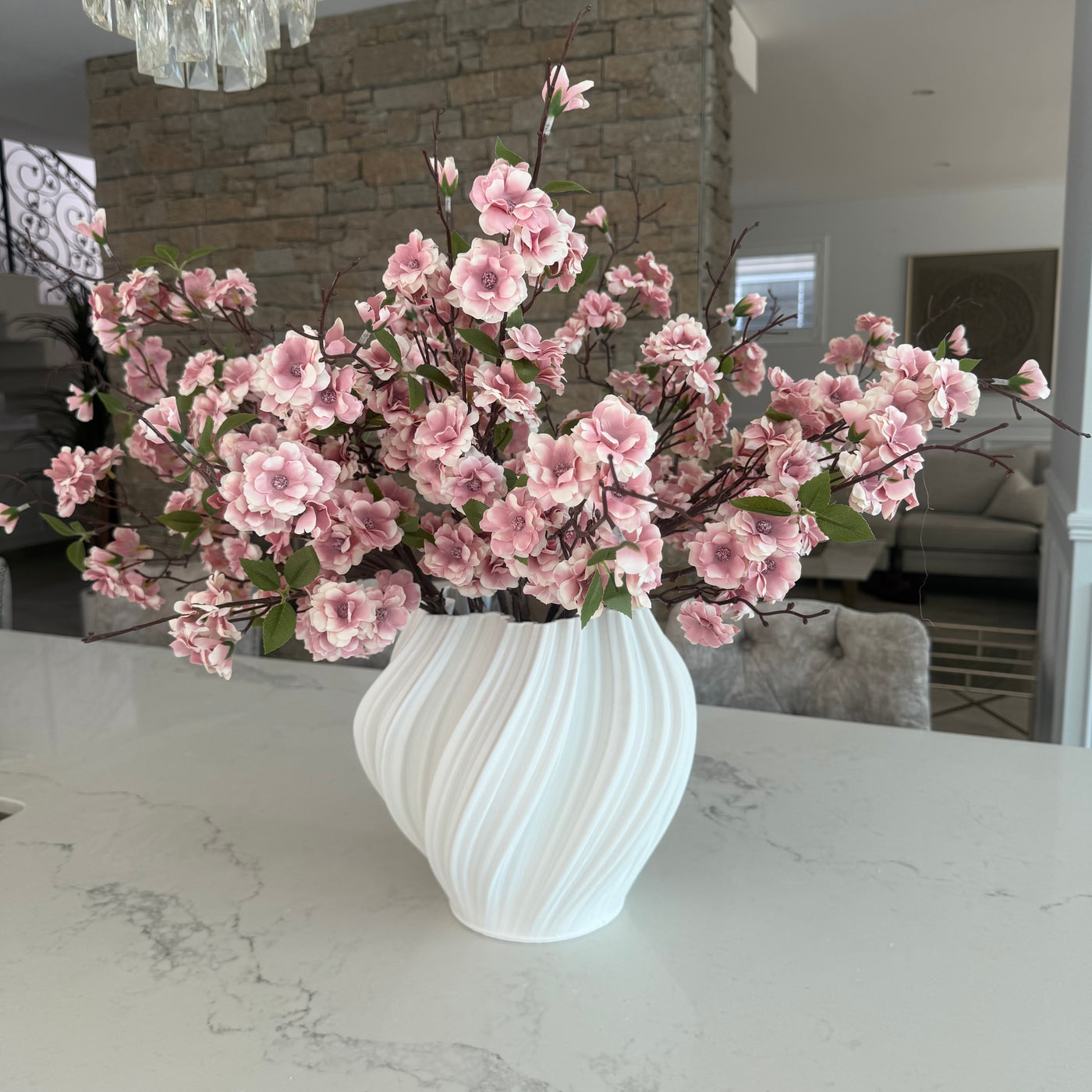 Blush pink floral Cherry blossom 110cm stem - Luscious Homewares