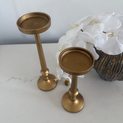 Gold candle holder set of 2