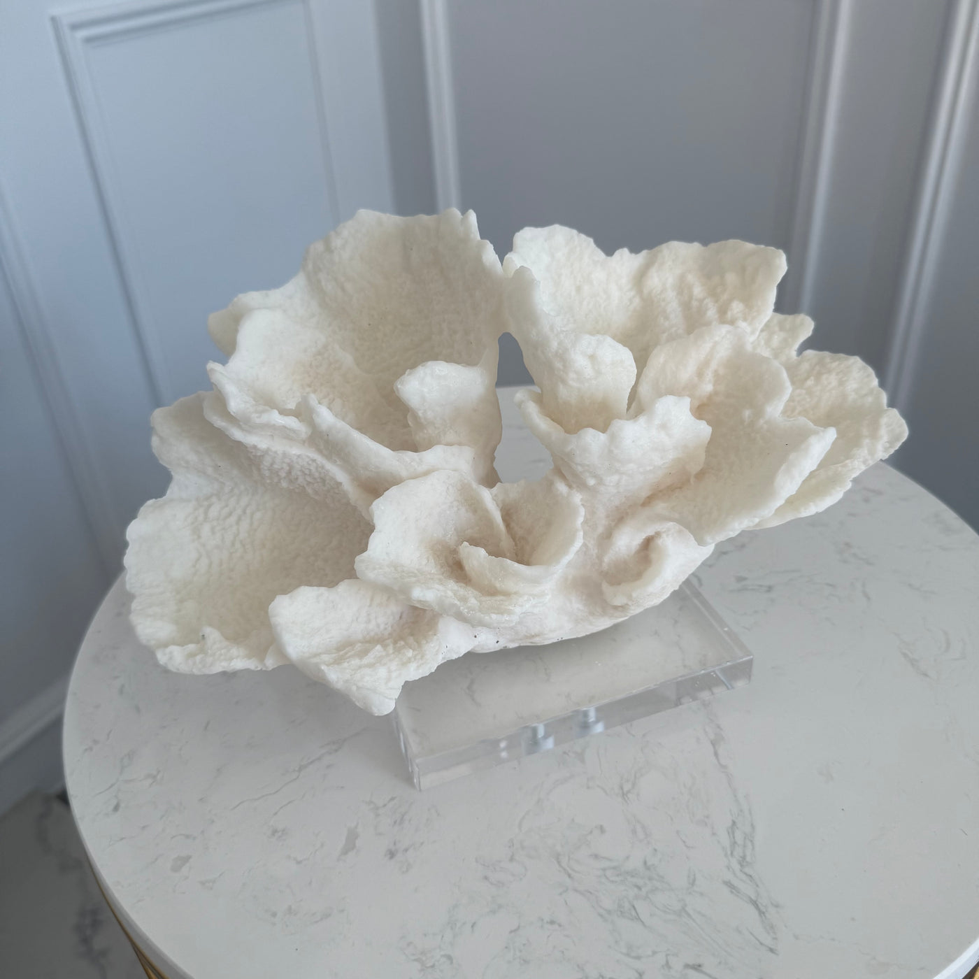 Kensington coral quartz sculpture stand - Luscious Homewares