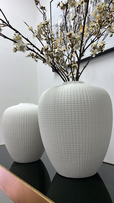 Kalena white handmade ceramic vase - Luscious Homewares