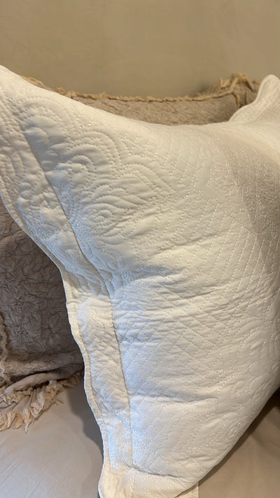Harmony ivory Coverlet queen / king - Luscious Homewares
