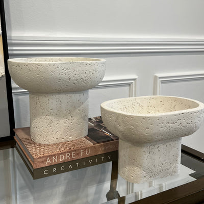 Vessel white Stone decorative bowl