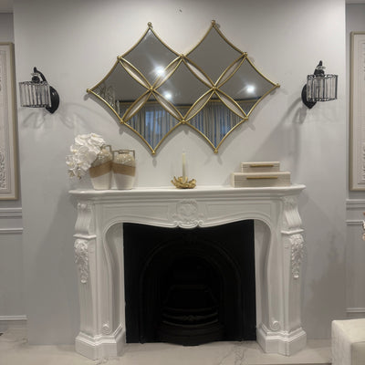 Diamond shaped wall mirror
