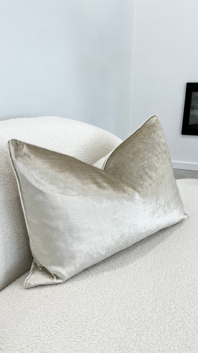 De-luxe nude velvet cushion - Luscious Homewares
