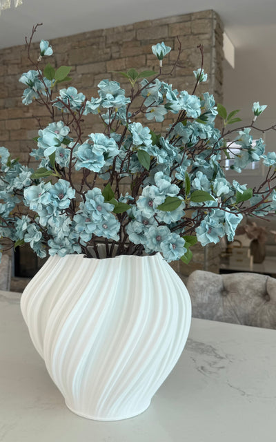 Blue floral Cherry blossom 110cm stem