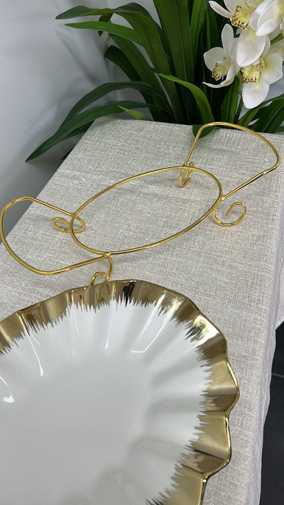 White and gold rack serving platter - Luscious Homewares