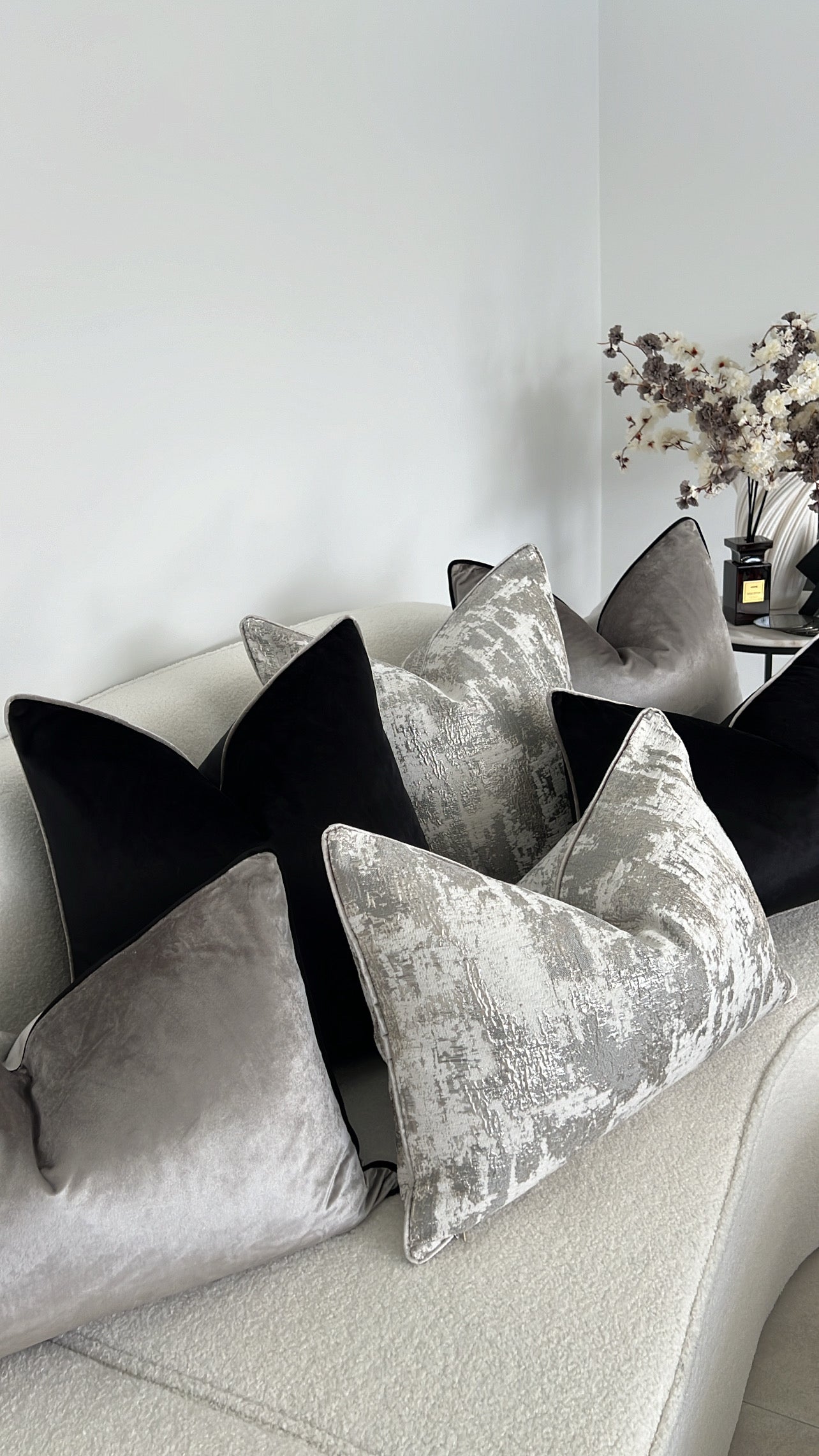 Cirrus silver cushion - Luscious Homewares