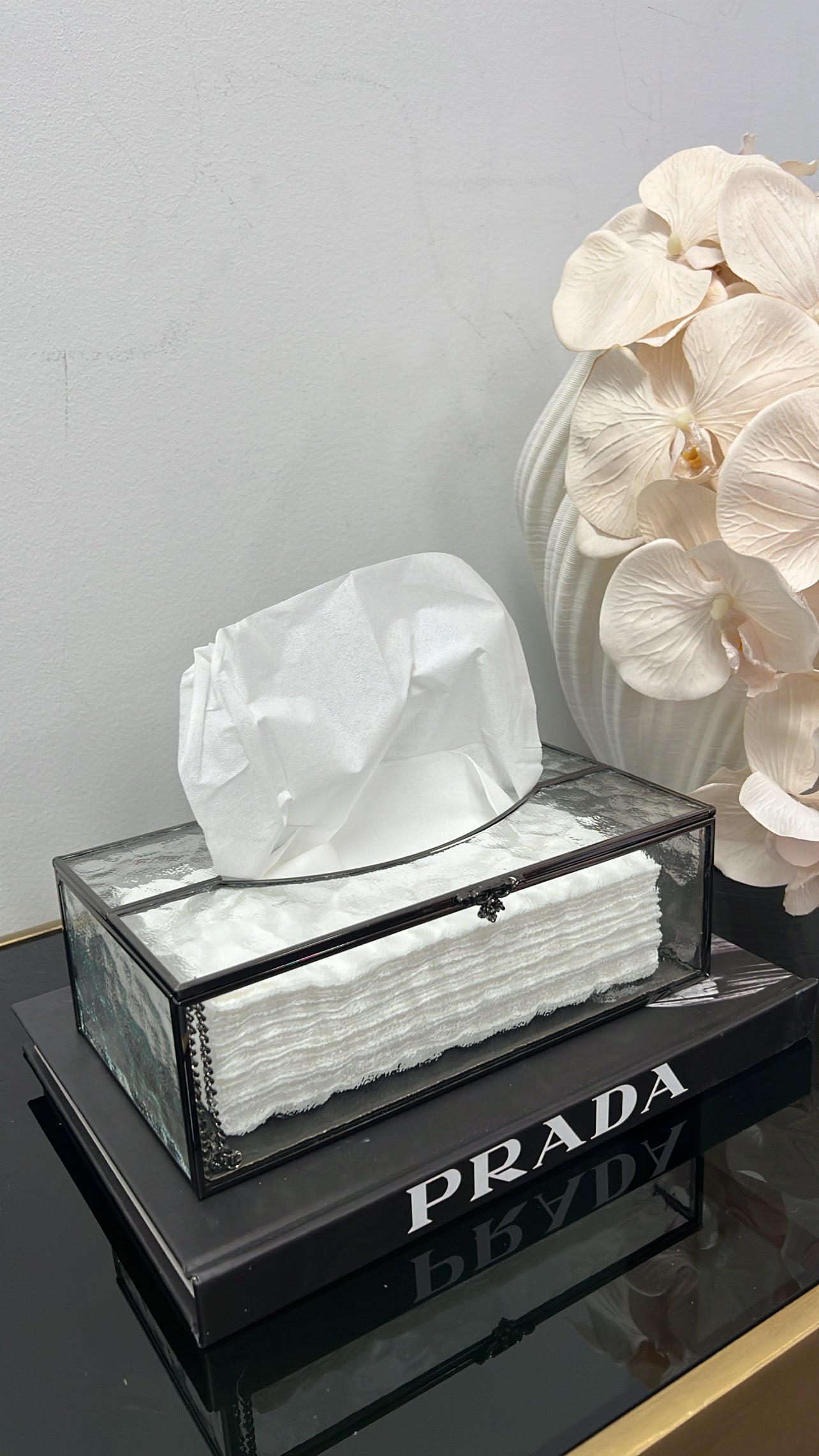 Naya black tissue box - Luscious Homewares