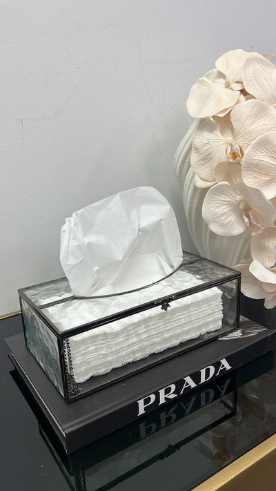 Naya black tissue box - Luscious Homewares