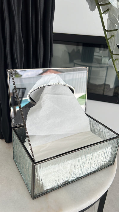 Waterfall black tissue box - Luscious Homewares