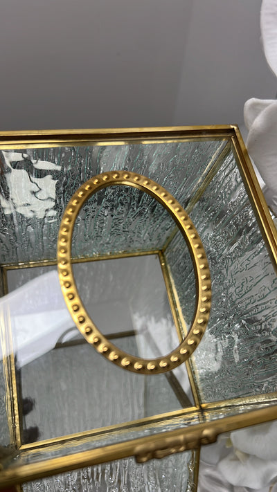 Waterfall square gold tissue box - Luscious Homewares