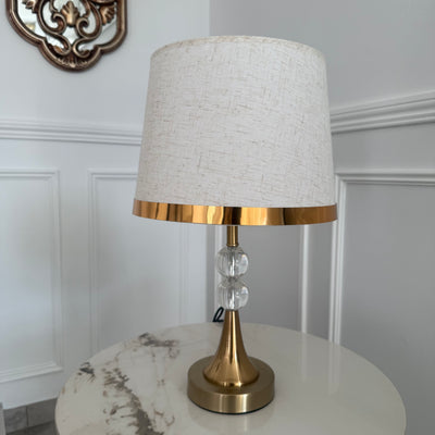 Mila Crystal gold table Lamp linen shade