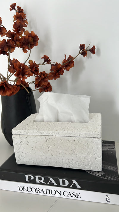Stone plain tissue box - Luscious Homewares