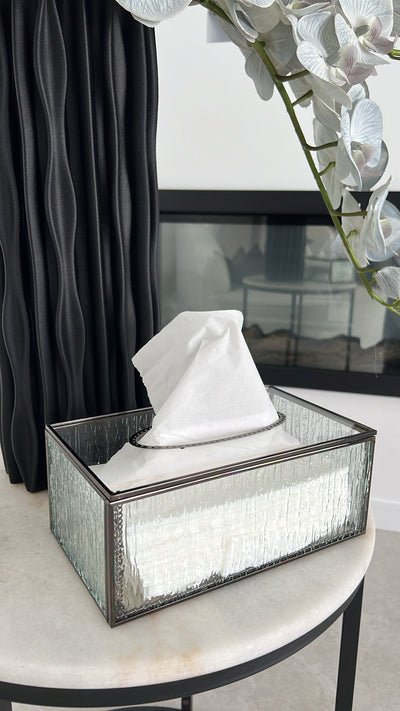 Waterfall black tissue box - Luscious Homewares
