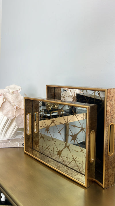 Starlight Serving gold tray set x2 - Luscious Homewares