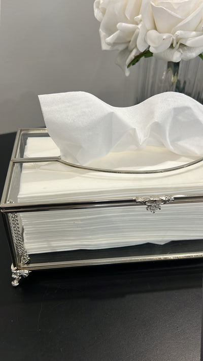 Valentina silver tissue box - Luscious Homewares