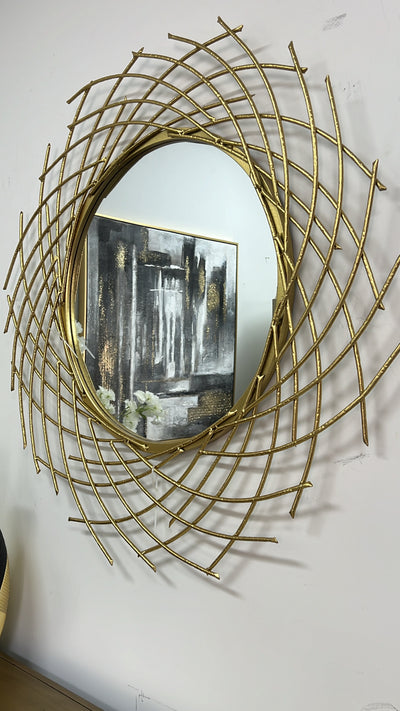 Circular spiral Gold wall mirror - Luscious Homewares