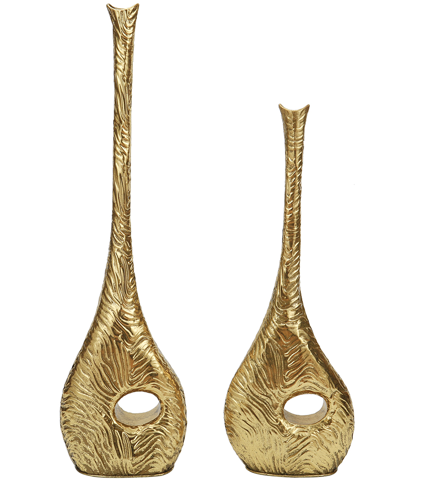 Gold vase sculptures - Luscious Homewares