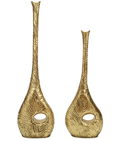 Gold vase sculptures - Luscious Homewares