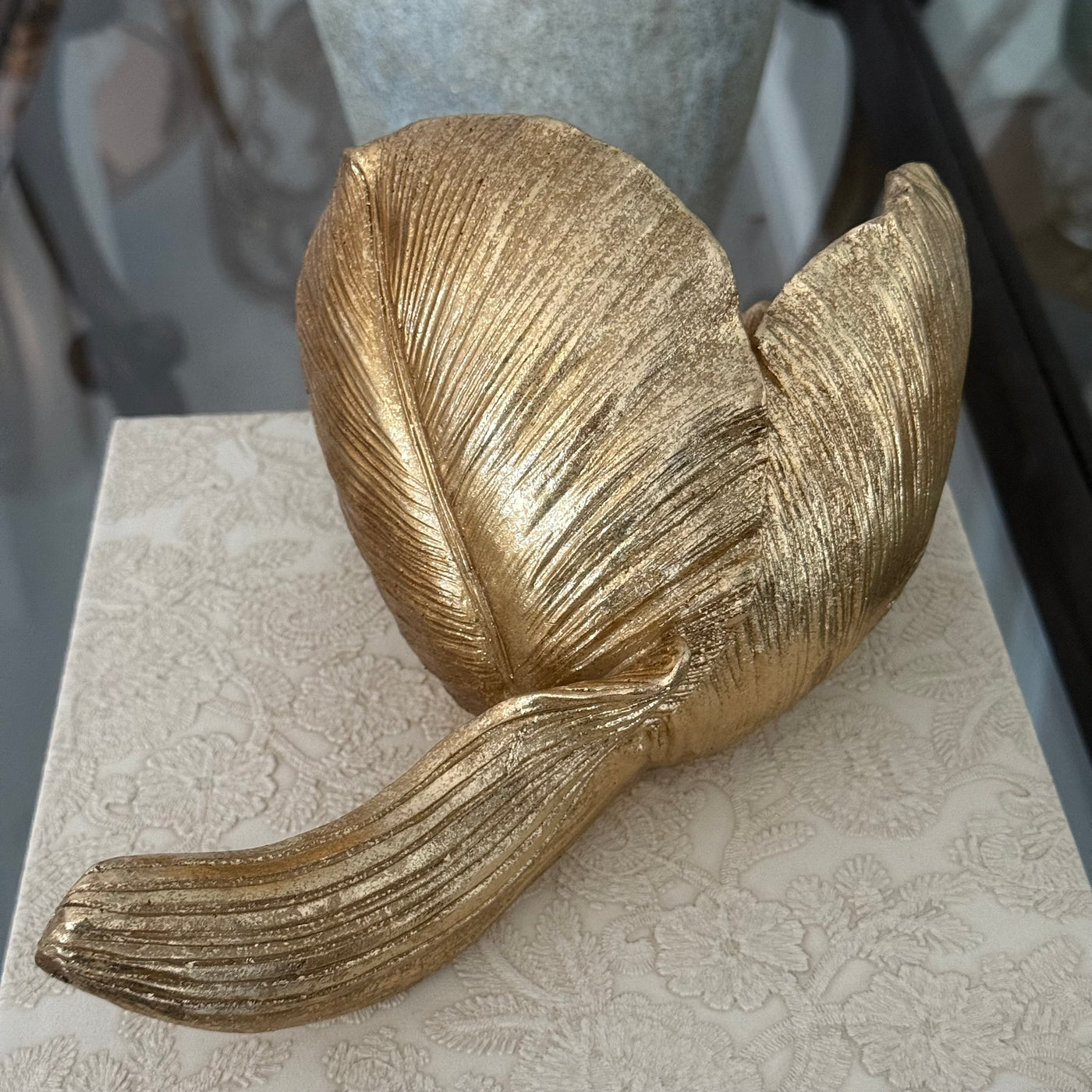 Magnolia bloom gold figurine flower - Luscious Homewares