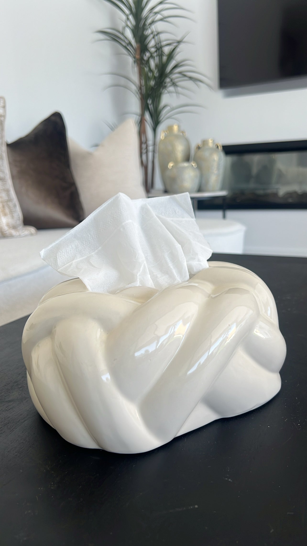 Weaved cream tissue box - Luscious Homewares
