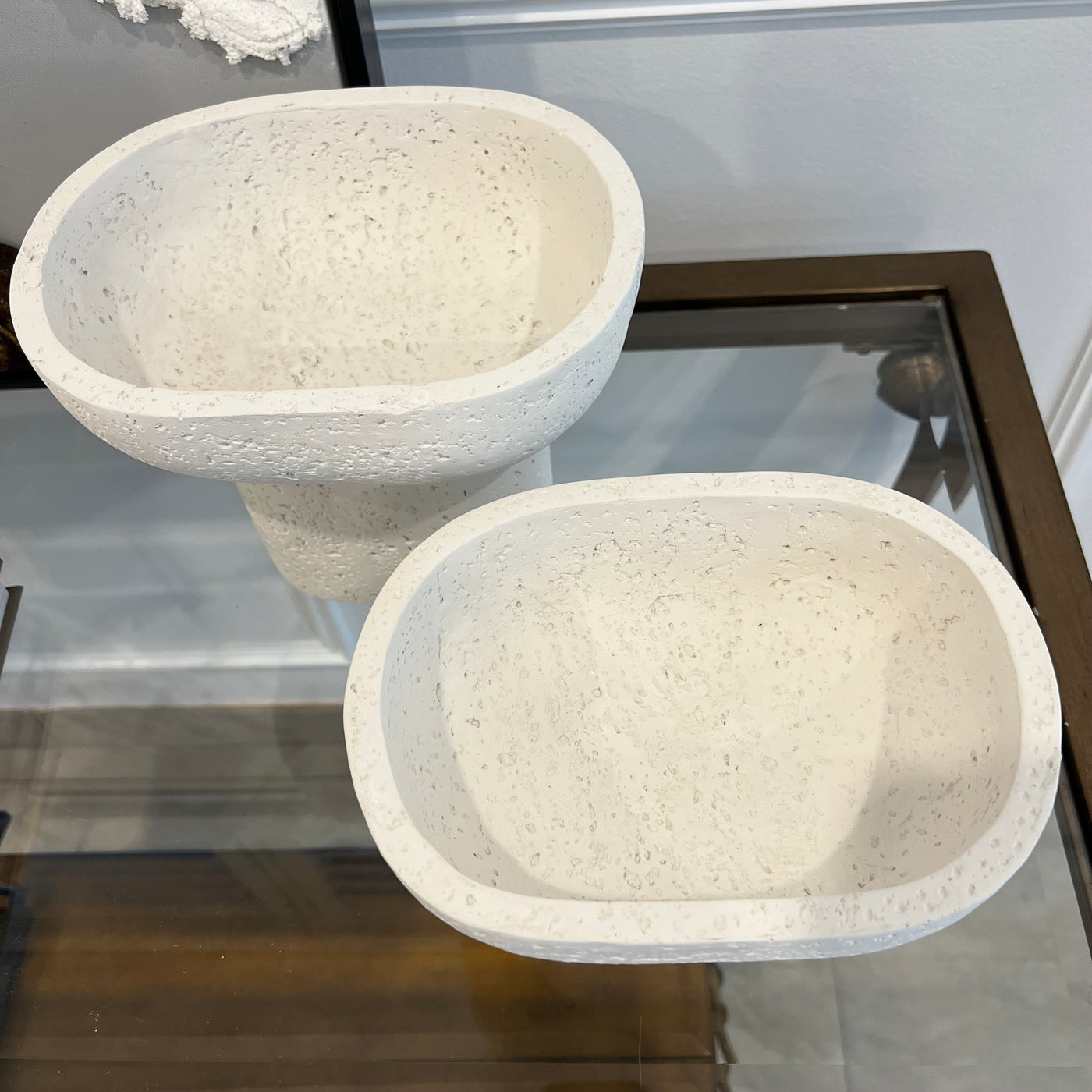 Vessel white Stone decorative bowl