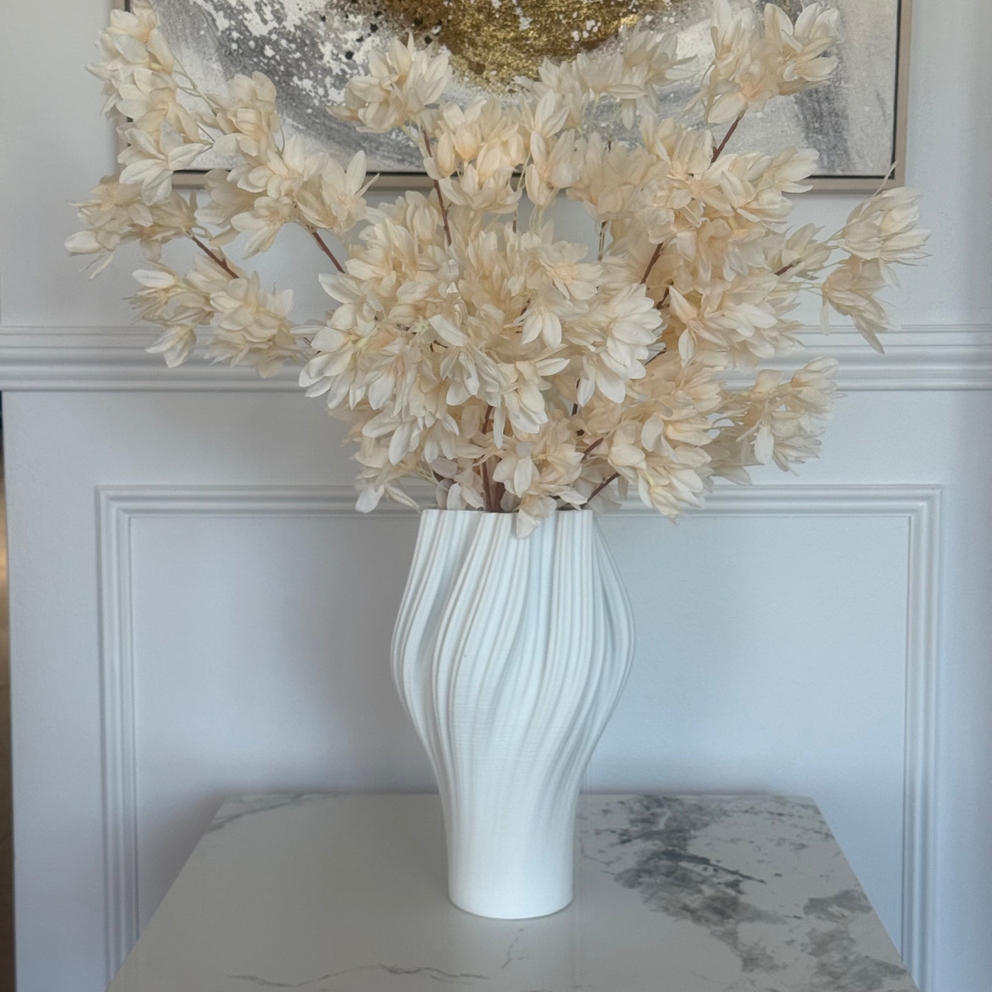 Cream Petal Cherry blossom branch 120 cm stem