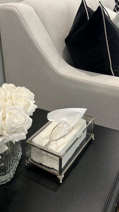 Valentina silver tissue box - Luscious Homewares