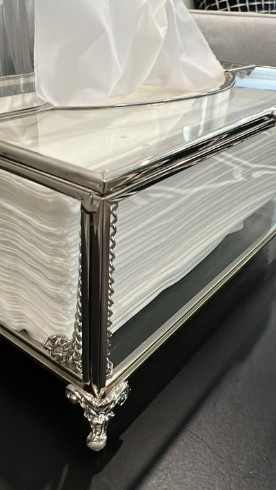 Valentina silver tissue box - Luscious Homewares