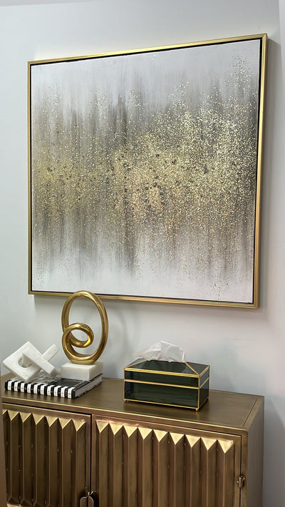 Mercury smoked black/Gold tissue box - Luscious Homewares