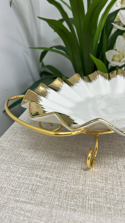 White and gold rack serving platter - Luscious Homewares