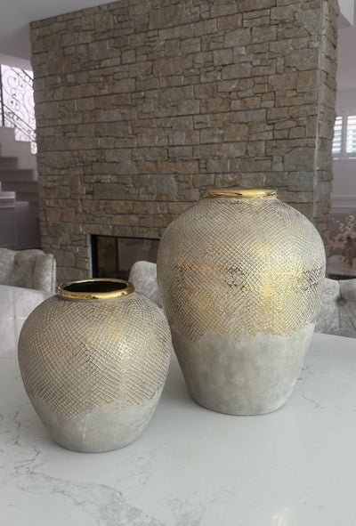 Luxe Mesh gold vase