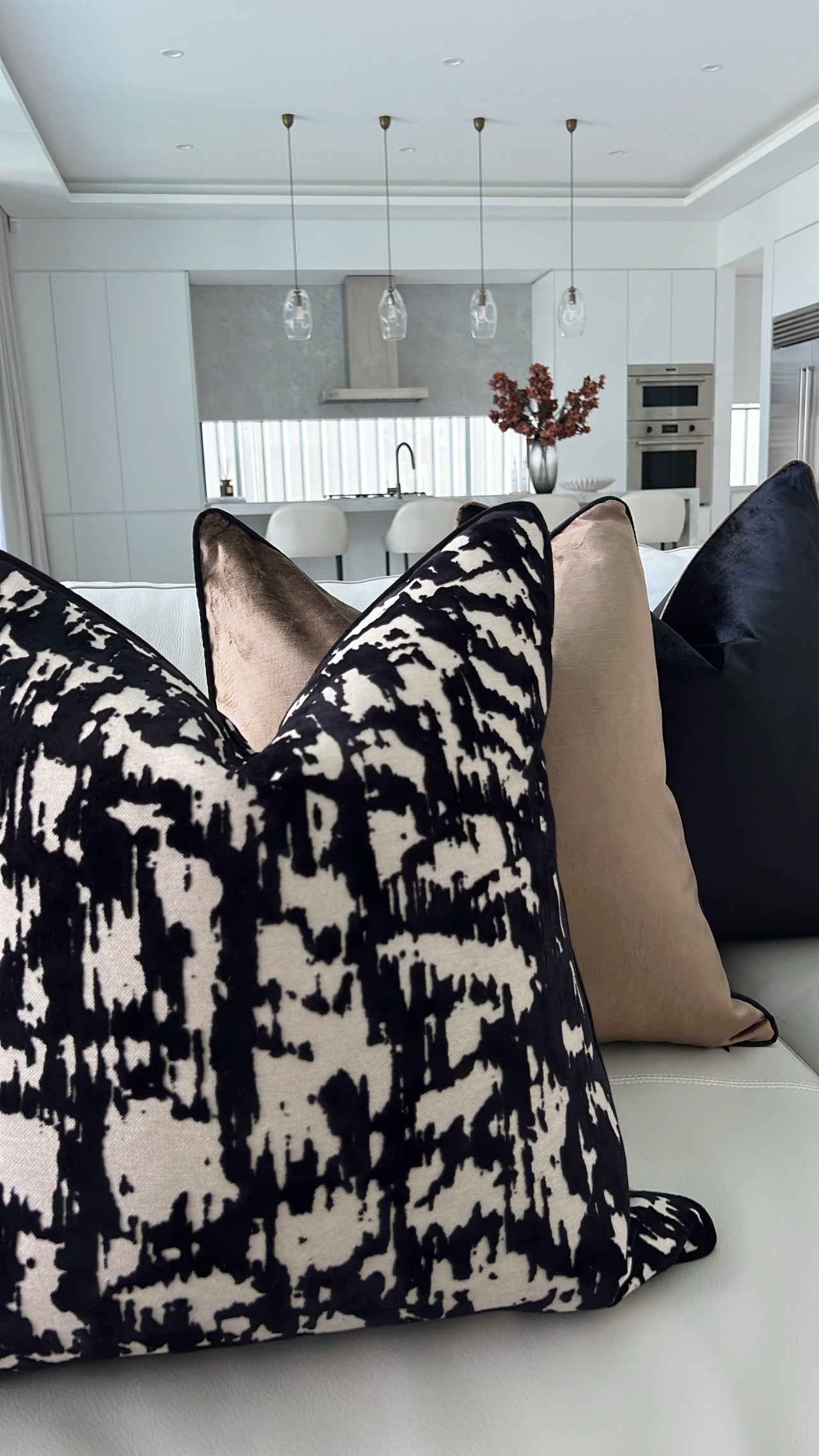 Livia black Cushion - Luscious Homewares