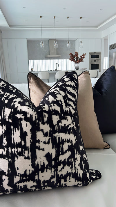 Livia black Cushion - Luscious Homewares