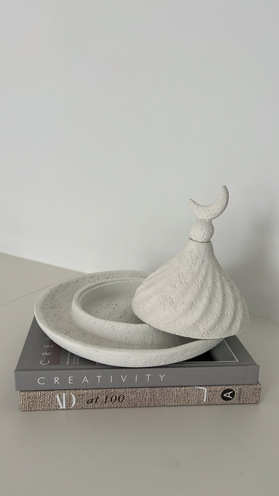 Moroccan stone ring dish + dome - Luscious Homewares