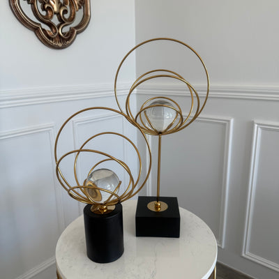 Universal gold crystal decorative stand set of 2 - Luscious Homewares