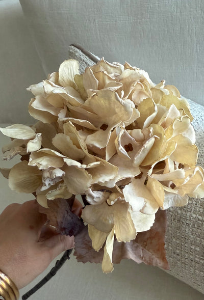 Natural Hydrangea soft touch artificial stem