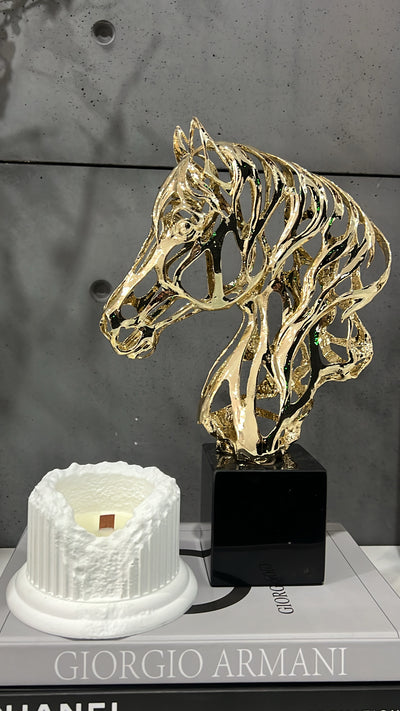Golden Horse statue sculpture - Luscious Homewares
