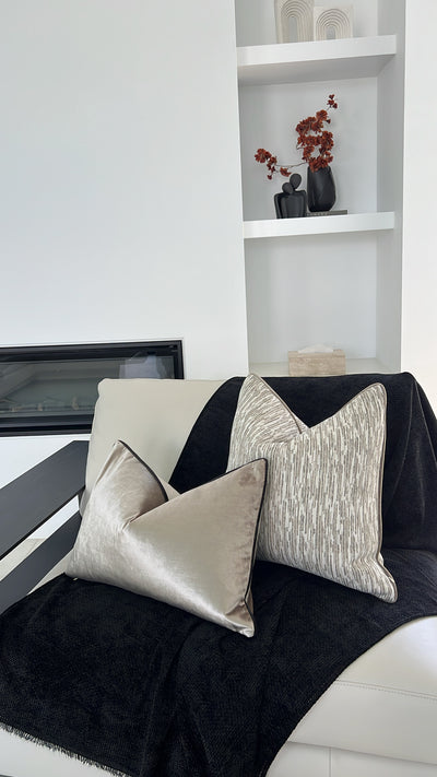 Natural black braided Throw - Luscious Homewares