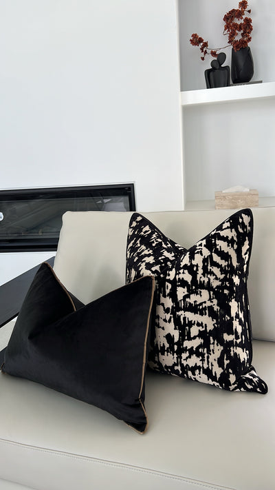 Livia black Cushion - Luscious Homewares